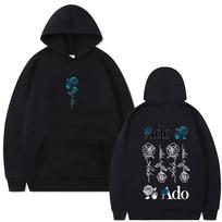 Ado pasaulinio turo Hibana Hoodie Vyrams Moterims Drabužiai Mada Japonų stilius Streetwear Unisex Laisvas megztinis su gobtuvu L black