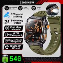 Karinis išmanusis laikrodis su įmontuotu GPS, kompasu, altimetru, 3ATM, IP69K vandeniui atsparus, AMOLED, Bluetooth skambinimas, 2,01  išmanusis laikrodis, skirtas Android ir iOS silicon žalia