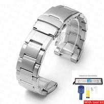 Nerūdijančio plieno apyrankė Casio G-Shock GST-W300/400G/B100/S310/S120/S110/W110 vyriškam laikrodžiui, metalinė, sidabrinė, juoda, laikrodžio apyrankė, grandinėlė sidabras