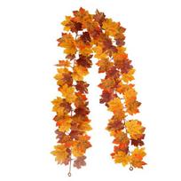 5,7 pėdos Rudens klevo lapų girlianda Dirbtinė rudens lapijos girlianda Derliaus kabinama vynmedžio girlianda Dekoracija su saulėgrąžomis židiniui, stalo dekorui I orange