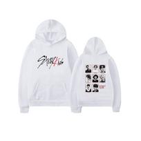 Straykids Vyriški džemperiai Harajuku Sportinis vyriškas megztinis Spausdinimas Madingas gobtuvas Jaunimo viršus S white