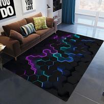 3D Geometrinis Kilimas Neoninės Šviesos Kilimai Šešiakampiai Kilimai Namams Žaidimų Kambario Dekoras Svetainei Miegamajam Paaugliams E-Sporto Kilimas 50X80cm