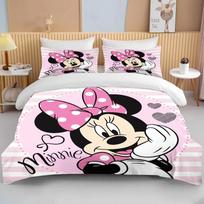 Minnie Mouse patalynės komplektai Minkštas antklodės užvalkalas Lovos užvalkalas Antklodės užvalkalas Pagalvės užvalkalas 2-3 dalių komplektai Miegamojo dekoravimas AU Single 140x210cm