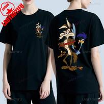 Wile E Coyote Animacinis Dvipusis Spausdintas Marškinėliai Unisex Mados Y2k Marškinėliai Klasikiniai Manga Grafiniai Medvilniniai Marškinėliai Vasariniai Camisetas viršus S black