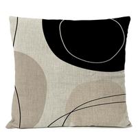 Juoda geometrinė pagalvės užvalkalas Namų dekoras Arkos linija Boho Bohemia Mesti pagalvės užvalkalas Modernus svetainės dekoratyvinis sofos pagalvės užvalkalas 20x20Inch