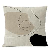 Juoda geometrinė pagalvės užvalkalas Namų dekoras Arkos linija Boho Bohemia Mesti pagalvės užvalkalas Modernus svetainės dekoratyvinis sofos pagalvės užvalkalas 18x18Inch