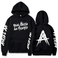 Anuel AA Real Hasta La Muerte Hoodies Anuel AA Rapper Muzikos Prekės Unisex Harajuku Ilgomis Rankovėmis Džemperiai S black