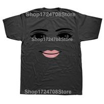 Naujiena Robotas Robloxs Moters Veidas Žaidimas Memas Marškinėliai Unisex Apvalus Kaklas Trumpomis Rankovėmis Drabužiai Vasaros Viršus Marškinėliai 4XL black