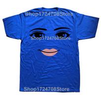Naujiena Robotas Robloxs Moters Veidas Žaidimas Memas Marškinėliai Unisex Apvalus Kaklas Trumpomis Rankovėmis Drabužiai Vasaros Viršus Marškinėliai S blue