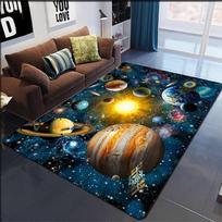 3D Saulės sistemos Vaikų kambario Kilimas Erdvė Planeta Kilimas Vaikų miegamojo Neslystantis kilimėlis Namų dekoravimas Žaisti Šliaužiantis kilimėlis 60x90cm 24x36 inch brown