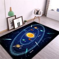3D Saulės sistemos Vaikų kambario Kilimas Erdvė Planeta Kilimas Vaikų miegamojo Neslystantis kilimėlis Namų dekoravimas Žaisti Šliaužiantis kilimėlis 120x160cm 47x63 inch