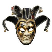 Venecijos kaukė Džesterio kaukė Sienos dekoracijų kolekcija Pilno veido kaukė Venecijos Mardi Gras kaukė Kaukė karnavalui Helovynui juoda