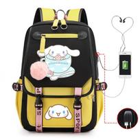 Animacinis šuniukas Mokyklinė kuprinė Vidurinės mokyklos mokinys Aukštosios mokyklos mokinys Didelės talpos kuprinė su USB Daugiafunkcinė kuprinė 41*27*14cm