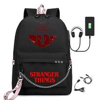 Stranger Things Spausdintas USB Kuprinė KTB 45*32*15cm black