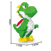 Anime Mario statybinės kaladėlės figūrėlės Luigi Yoshi animacinis mažų dalelių surenkamas modelis lėlės žaislai vaikams dovanos green
