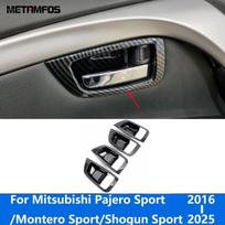 For Mitsubishi Pajero/Montero/Shogun Sport 2016-2024 2025 Carbon Fiber ide Door Handle Bowl Cover Trim Frame Car Accessories gray