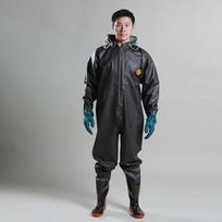 Vandeniui atsparūs vyriški pilno kūno žvejybos bridkelnės su batais Size 44 gray
