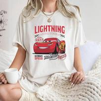 Žaibas Makvynas ir Salė Marškinėliai Pora Mcqueen Sally Marškinėliai Spausdinta Marškinėlė Unisex Moterims Gatvės apranga Laisvalaikio Viršūnės S brown