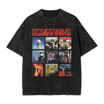 Scorpions Rock Grupės Rožė Vintažiniai Marškinėliai Vyrams Crazy Medvilniniai Marškinėliai Apvalia Kaklo Trumpomis Rankovėmis Marškinėliai Spausdinti Drabužiai M black