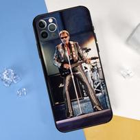 Johnny Hallyday dėklas telefonui iPhone 16 15 11 12 13 14 Pro Max Mini Dangtelis telefonui iPhone 16 15 X XS Max XR Plus Coque iPhone X XS gray