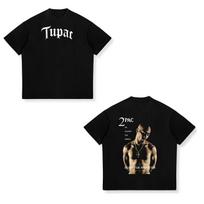Visos akys į mane Vintažinis 2pac Hiphopas Tupac Shakur Repo muzika Marškinėliai 100% Medvilnė Apvalus kaklas Vasariniai trumpomis rankovėmis Laisvalaikio Unisex Marškinėliai L white