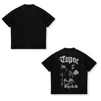 Visos akys į mane Vintažinis 2pac Hiphopas Tupac Shakur Repo muzika Marškinėliai 100% Medvilnė Apvalus kaklas Vasariniai trumpomis rankovėmis Laisvalaikio Unisex Marškinėliai 4XL white