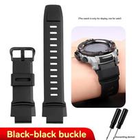 Skirta Casio PROTREK PRG-260/270/550/250 Silikoninė laikrodžio apyrankė PRW-3500/2500/5100 Specialios sąsajos guminė apyrankė Juoda vyriška apyrankė 18mm gray