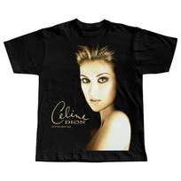 Celine Dion Portretas Iliustruotas Medvilninis Unisex Marškinėlis Vasara 2026 Naujojo Tūkstantmečio Mada Moteriškas Muzikos Memorialinis Marškinėlis M beige
