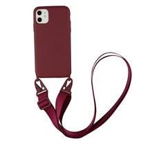 Kryžinė grandinėlė Dirželis Laidas Telefono dėklas iPhone 16 15 14 Plus 13 12 Mini 11 Pro Xs Max Xr X Silikoninis Minkštas Tpu Galinis For iPhone 15&silicone&Case & Strap brown