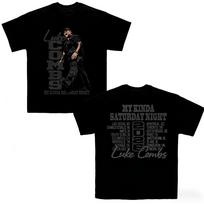 2026 Luke Combs TURAS Mano Savaitgalio Vakaras Unisex T-shirt 100% Medvilnė Unisex Apvali Kaklo Trumpomis Rankovėmis Gerbėjui unisex laisvalaikio mada XL black