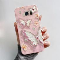 Skirta Samsung Galaxy S6 S7 S 7 Edge Silikoninis dėklas Mielas drugelis Minkštas TPU telefono galinis dangtelis Skirta Samsung Galaxy S7 Edge Dėklas Buferis Samsung S6