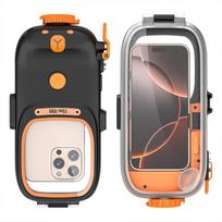Prabangus IP68 atsparus vandeniui dėklas telefonui iPhone 16 15 Pro Max 14 13 12 11 7 8 Xs SE 360 laipsnių pilnas nardymo dangtelis Bluetooth valdomas užraktas Upgrade iOS18&iPhone 11 Pro Max juoda