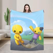 Lankstus Gyvenimo Smėlio dėžės Žaidimas Madingas pledas Animacinis Juokingas Flanelinis Naujoviškas Šiltas Antklodė Madingi pledai Patalynės apdaila Lauke 75x90cm white