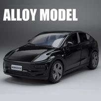 2026 Naujas 1:32 Mastelio Tesla Elektrinių Transporto priemonių Lydinio Diecast Modeliniai Automobiliai Su Garsu ir Šviesa Berniukų Dovana Kolekcionuojami Atgal Traukiami Vaikų Žaislai juoda