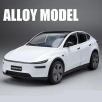 2026 Naujas 1:32 Mastelio Tesla Elektrinių Transporto priemonių Lydinio Diecast Modeliniai Automobiliai Su Garsu ir Šviesa Berniukų Dovana Kolekcionuojami Atgal Traukiami Vaikų Žaislai balta