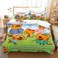 3D Spausdintas Kid-E-Cats Animacinis Patalynės Komplektas Dvigulis Twin King Antklodės Užvalkalas Užpildyta Antklodė Pagalvės Užvalkalas Berniukams Mergaitėms Suaugusiems Miegamasis 135x200cm