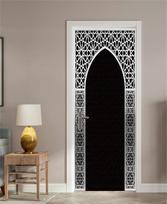 Musulmoniški arabiški durų lipdukai Allahu Islamo tapetai Miegamojo vonios stumdomosios durys Sienų lipdukai Svetainės durų dekoras Lipdukai (as the picture,77x200cm(cut 2pcs)) white