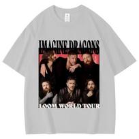 Imagine Dragons Loom Pasaulinis Turas 2026 Marškinėliai Vyrams Moterims Mada Roko Trumpomis Rankovėmis Marškinėliai Vasaros Laisvalaikio Laisvi Medvilniniai Marškinėliai M gray