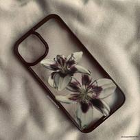 Lily Orchid gėlių rašto telefono dėklas, skirtas iPhone 16 Pro 17 15 14 13 12 11 XR XS Max 7 8 Plus, gėlių rašto skaidrus kietas dangtelis iPhone XR