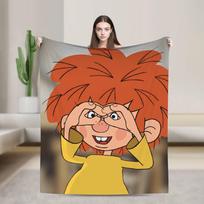 P-Pumuckl flanelinis pledas Žieminis Minkštas šiltas lovatiesė vaikų miegamajam Naujoviška lovatiesė Sofos lovos užvalkalas 75x90cm