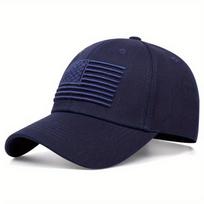Amerikos Vėliavos Siuvinėta Beisbolo Kepuraitė Vyriška Ir Moteriška Madinga Laisvalaikio Kepuraitė Apsauga Nuo Saulės Kvėpuojanti Suaugusiems Adjustable tamsiai mėlyna spalva