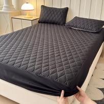 Dygsniuotas vandeniui atsparus antibakterinis čiužinio užvalkalas viešbučiams ir namams Bed Cover 180*220cm (up to 30cm mattress) juoda