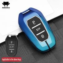 Metalinis automobilio rakto dėklas Peugeot 2008 3008 4008 5008 308 408 508 Citroen C1 C2 C4 C6 C3-Xr Picasso Grand Ds3 Ds5 Dangtelis Korpusas Fob (Blue,For Citroen) blue