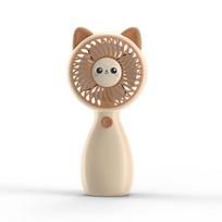 Animacinis rankinis mini ventiliatorius su USB įkrovimu vaikams ir studentams BrownCat brown