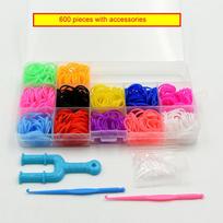 600-1800pcs+ Colorful Loom Bands Set Candy Color Bracelet Making Kit DIY Rubber Band Woven Bracelet Kit Girls Craft Toys Gifts įvairiaspalvis