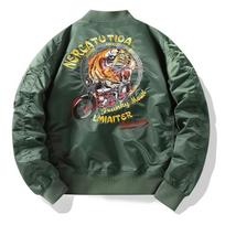 Men Air Force Bomber Jacket Embroidery Detail Baseball Uniform Casual Outerwear Lightweight Windproof for Daily Streetwear School Work Weekend XXXL gray