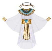 Helovino Egipto Faraono Karalienės Kostiumas: Vaikų vaidmenų žaidimų Cosplay sijonų rinkinys Large white