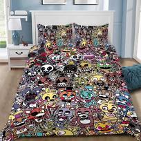 3D Print Bedding Set F-Five-Nights At Freddy´s FNAF Duvet Cover Comforter Bed Youth Girls Boys Bedroom Decoration Gift 135x200cm black
