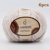 6 vnt. prabangi alpakos kašmyro verpalai itin minkšti ir šilti rankų darbo pasidaryk pats nėrimo verpalai, tinkami pradedantiesiems, šalikai 300g/10.58oz beige