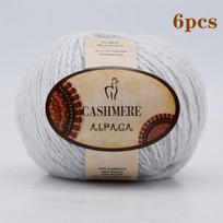 6 vnt. prabangi alpakos kašmyro verpalai itin minkšti ir šilti rankų darbo pasidaryk pats nėrimo verpalai, tinkami pradedantiesiems, šalikai 300g/10.58oz gray